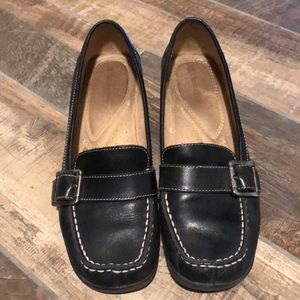 Black heeled loafers size 8.5